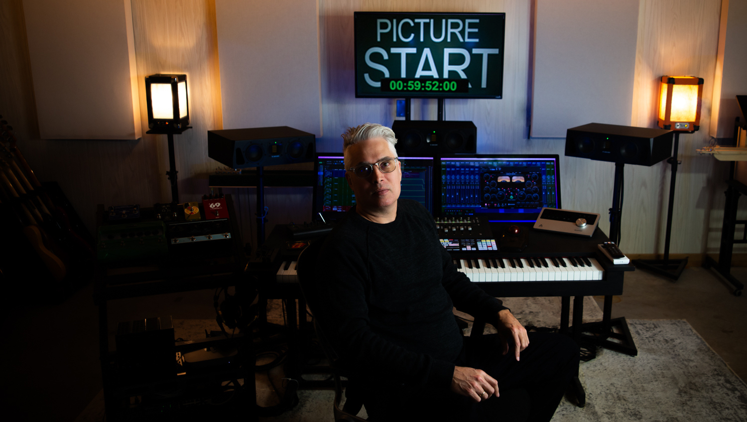 Composer Antonio Romero at his recording studio